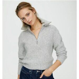 WIlfred Free Peach Gwyneth Halfzip Alpaca-Wool Blend Top Size XS